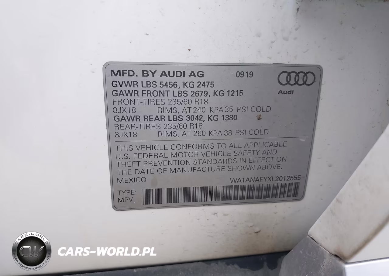 2020 Audi Q5 Premium 45 Tfsi Quattro S Tronic VIN:WA1ANAFYXL2012555 - 9