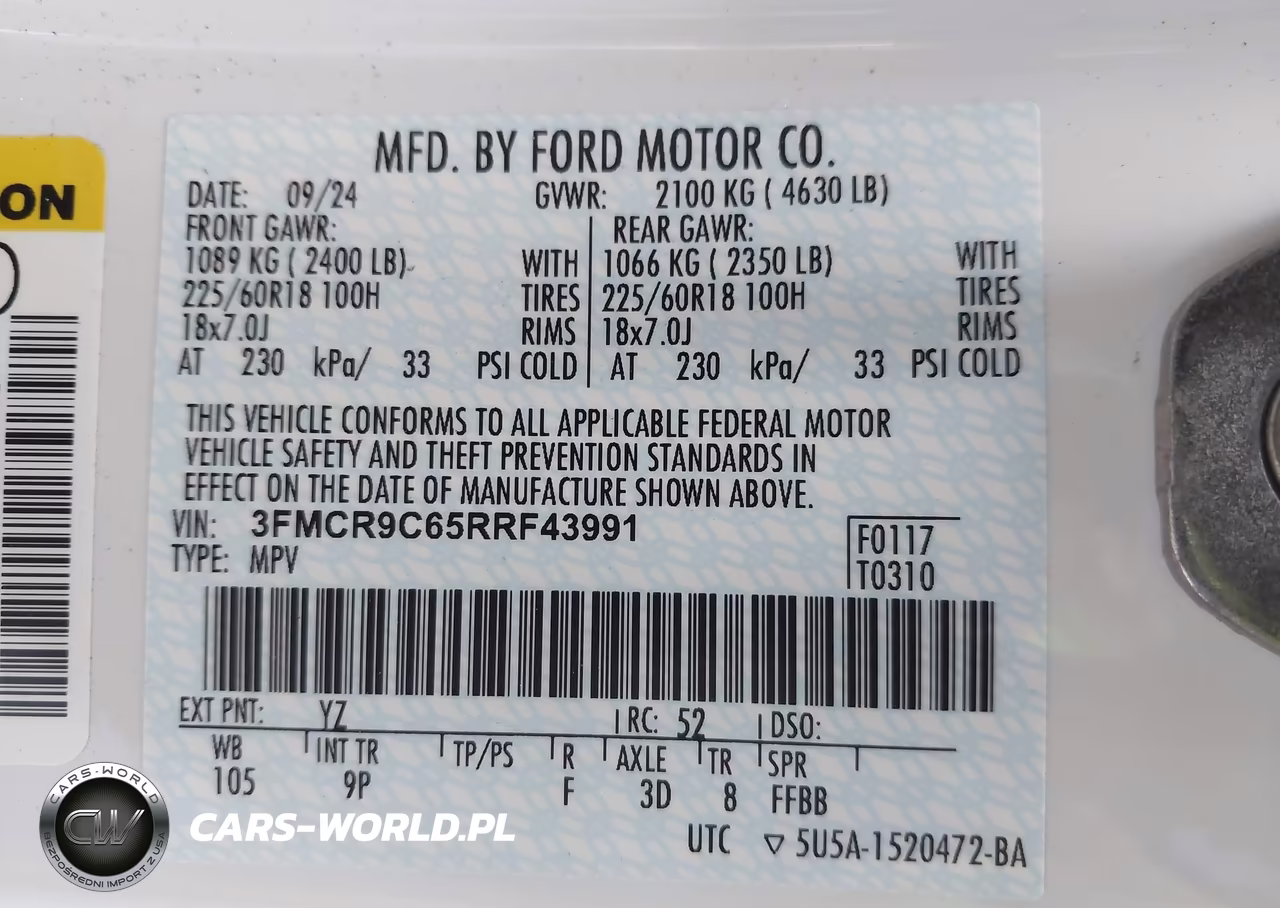 2024 Ford Bronco Sport Outer Banks VIN:3FMCR9C65RRF43991 - 9