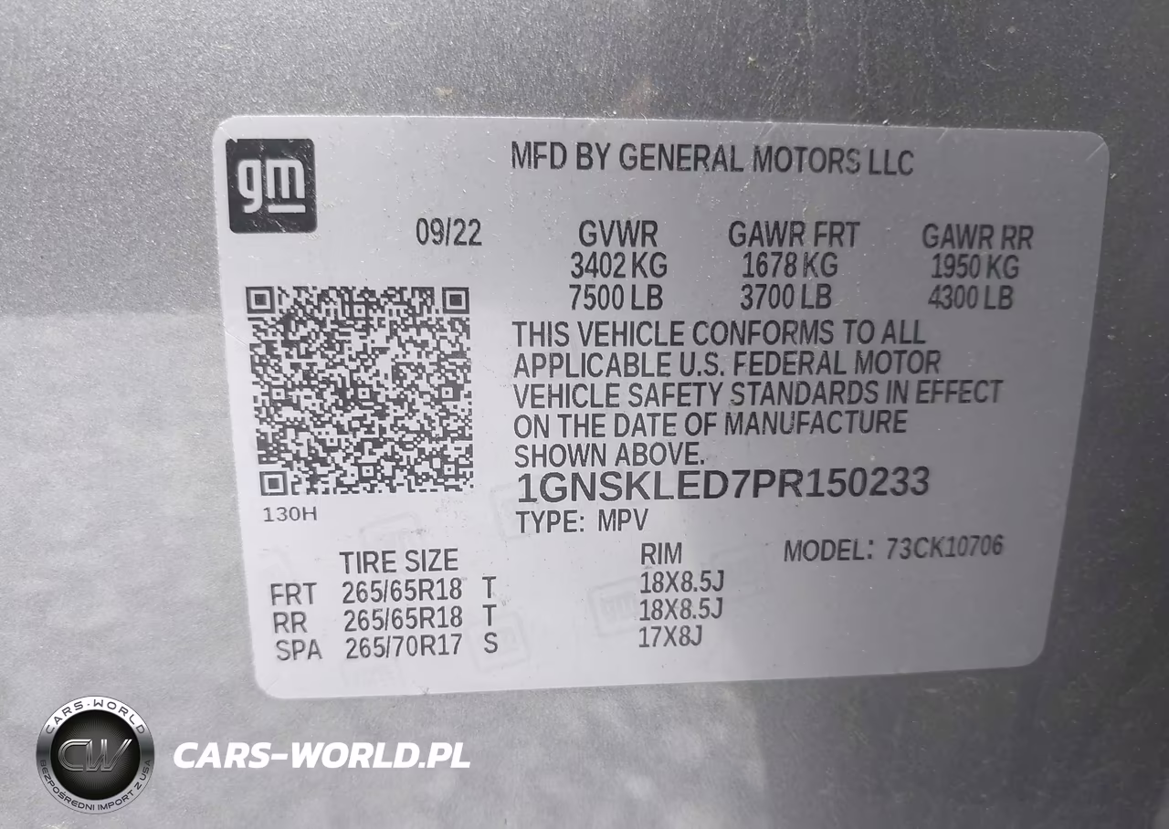 2023 Chevrolet Tahoe 4Wd Commercial Fleet VIN:1GNSKLED7PR150233 - 9