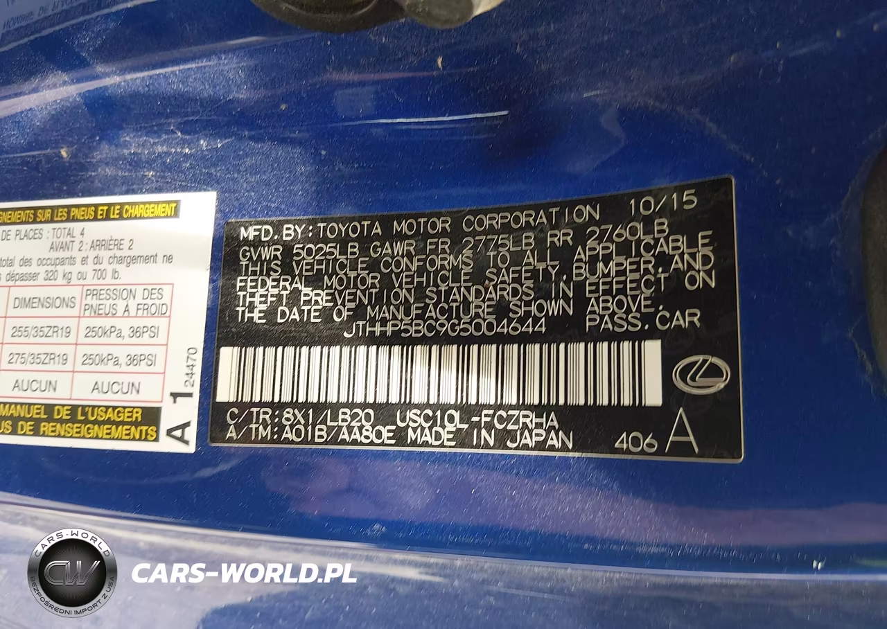 2016 Lexus Rc F VIN:JTHHP5BC9G5004644 - 9