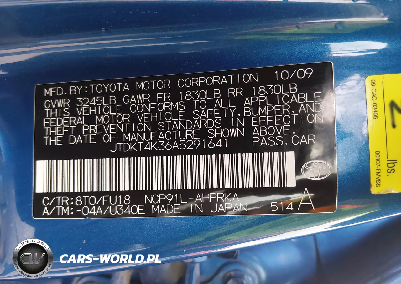 2010 Toyota Yaris VIN:JTDKT4K36A5291641 - 9