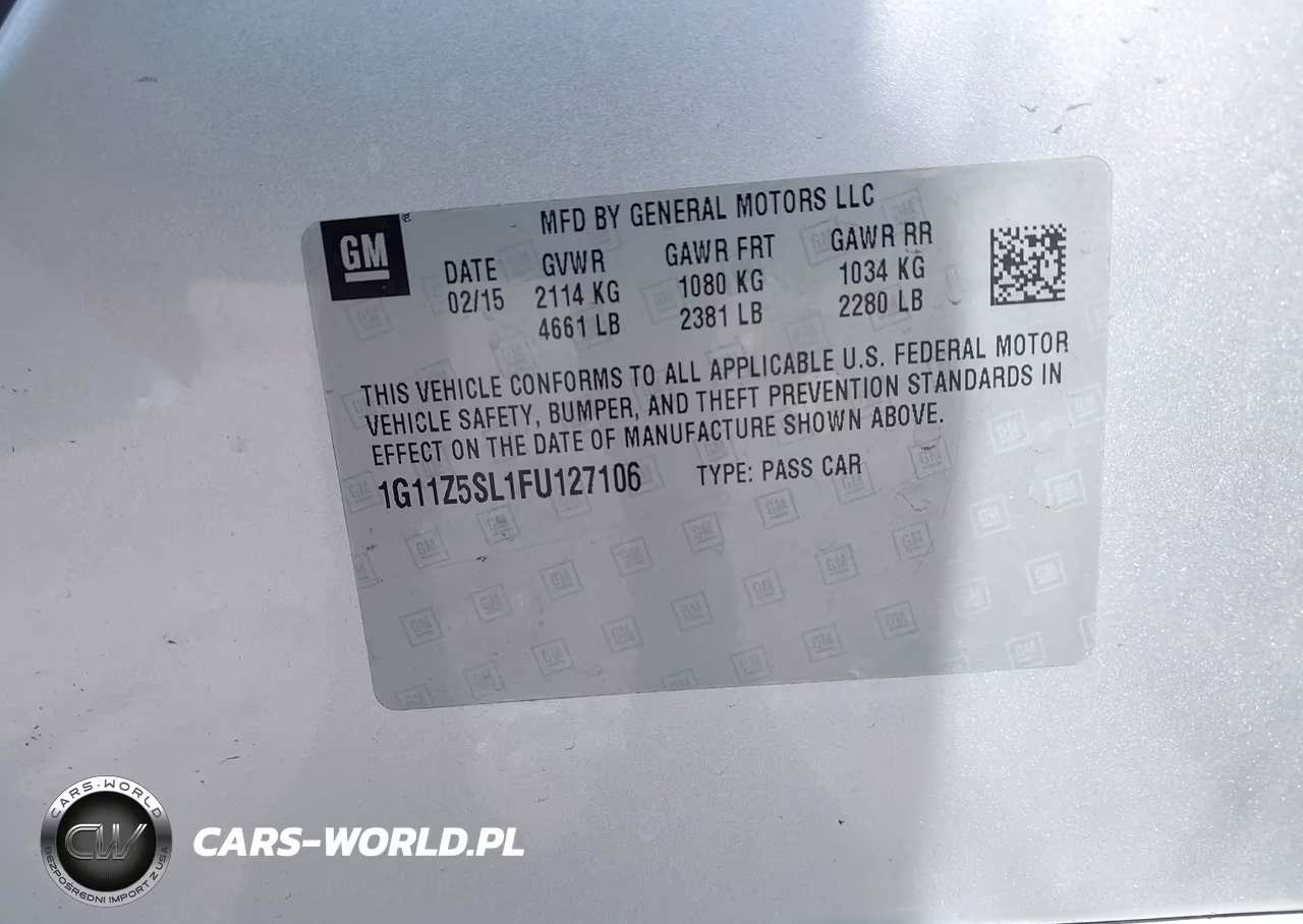 2015 Chevrolet Impala Ls VIN:1G11Z5SL1FU127106 - 9