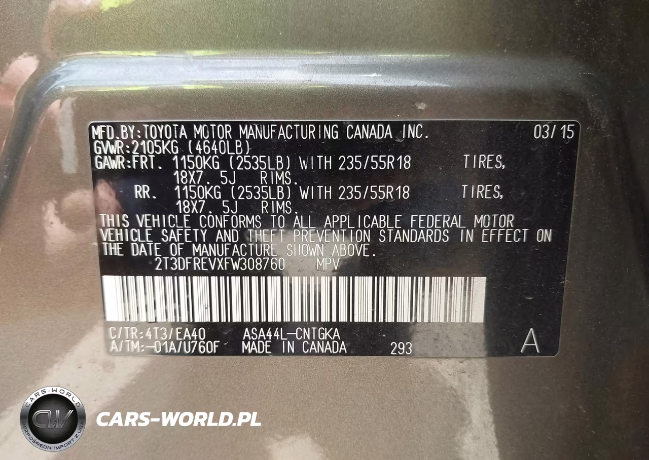 2015 Toyota Rav4 Limited VIN:2T3DFREVXFW308760 - 9