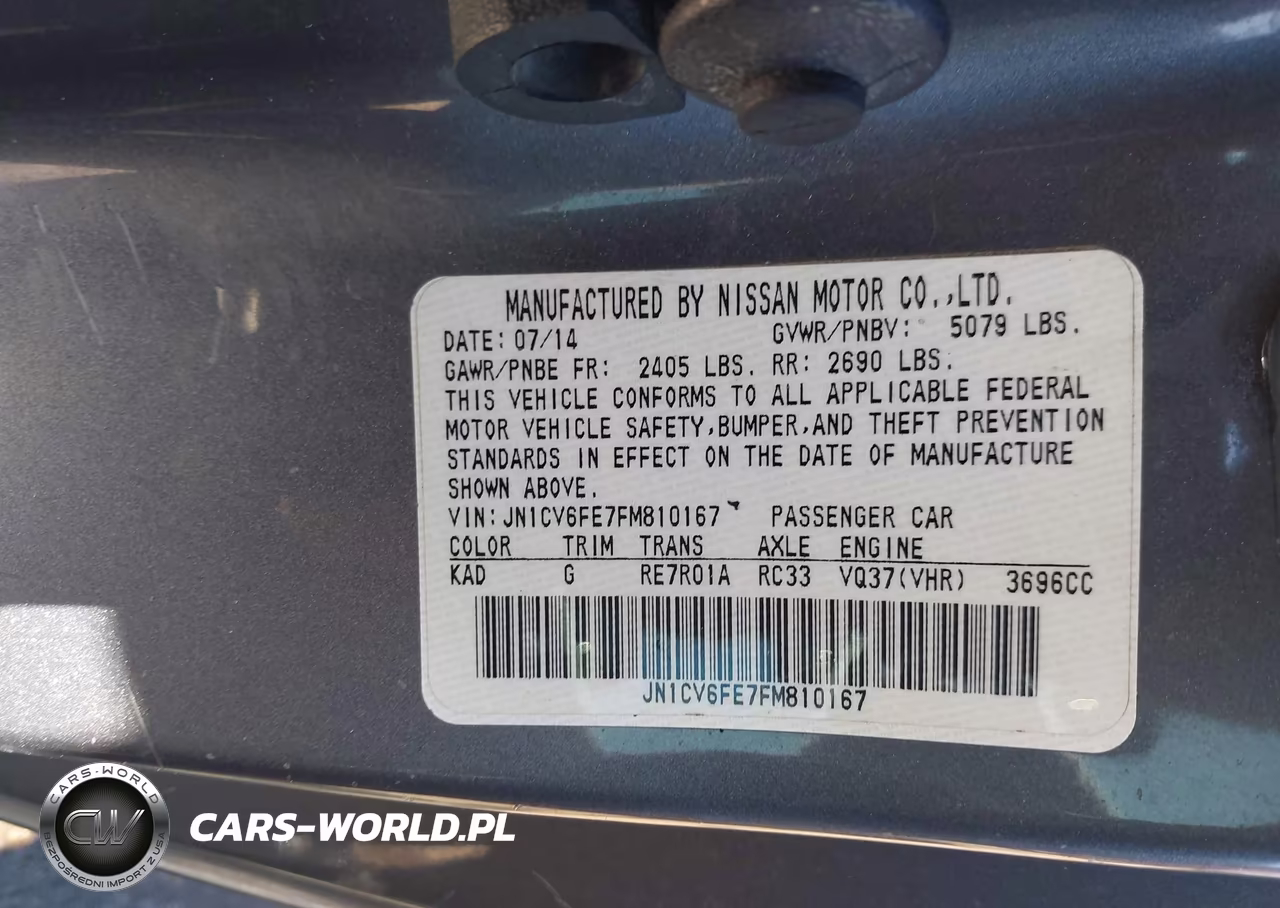 2015 Infiniti Q60 VIN:JN1CV6FE7FM810167 - 9