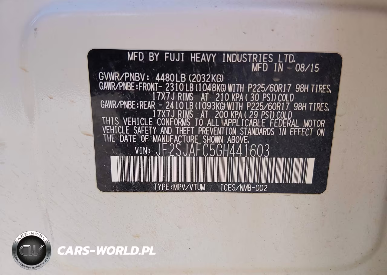 2016 Subaru Forester 2.5I Premium VIN:JF2SJAFC5GH441603 - 9