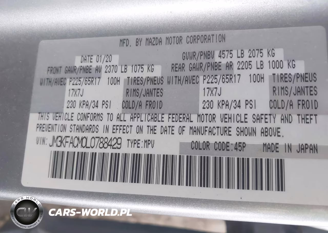 2020 Mazda Cx-5 Touring VIN:JM3KFACM0L0788429 - 9
