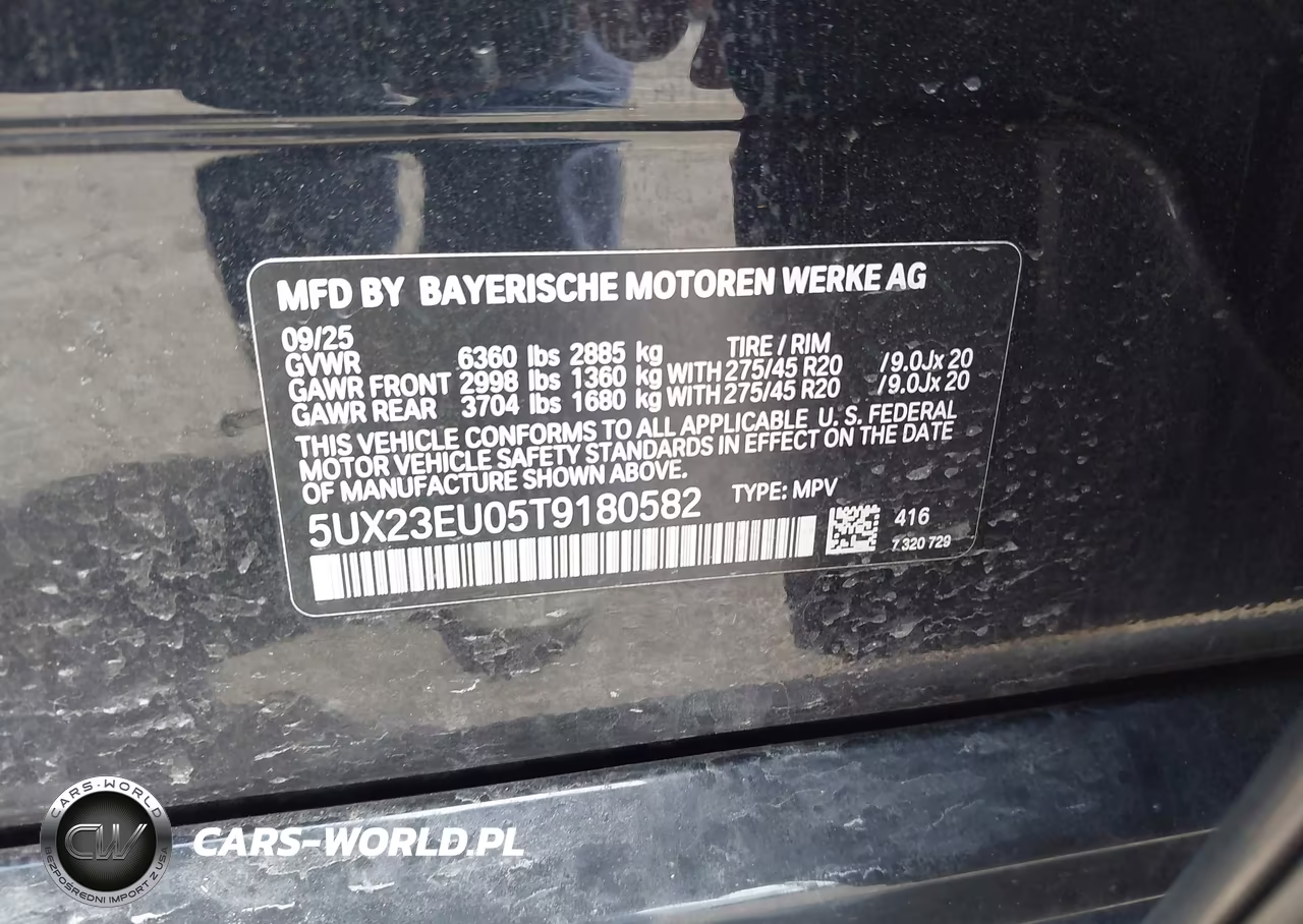 2026 BMW X5 xDrive40I VIN:5UX23EU05T9180582 - 9