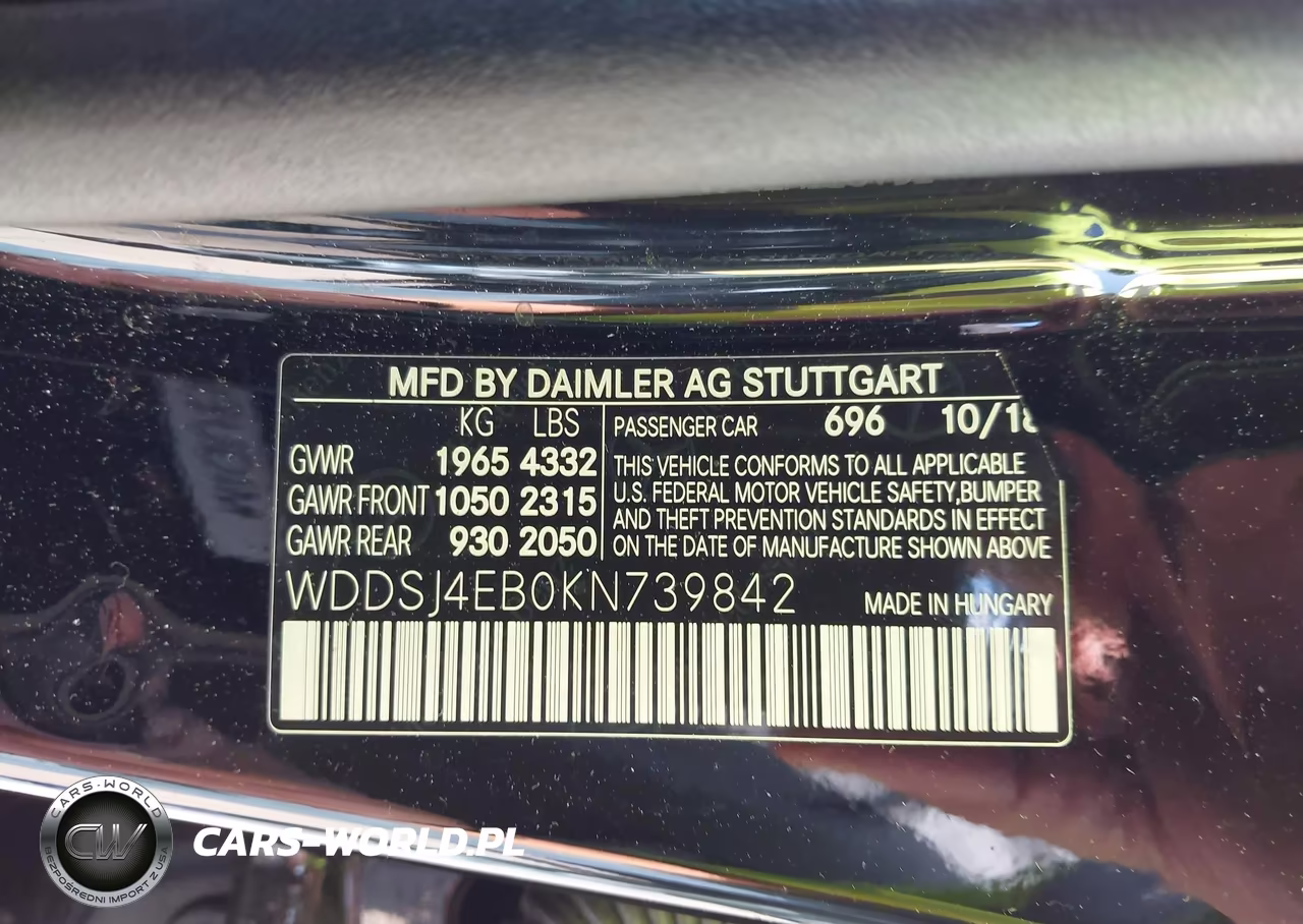 2019 Mercedes-Benz Cla 250 VIN:WDDSJ4EB0KN739842 - 9