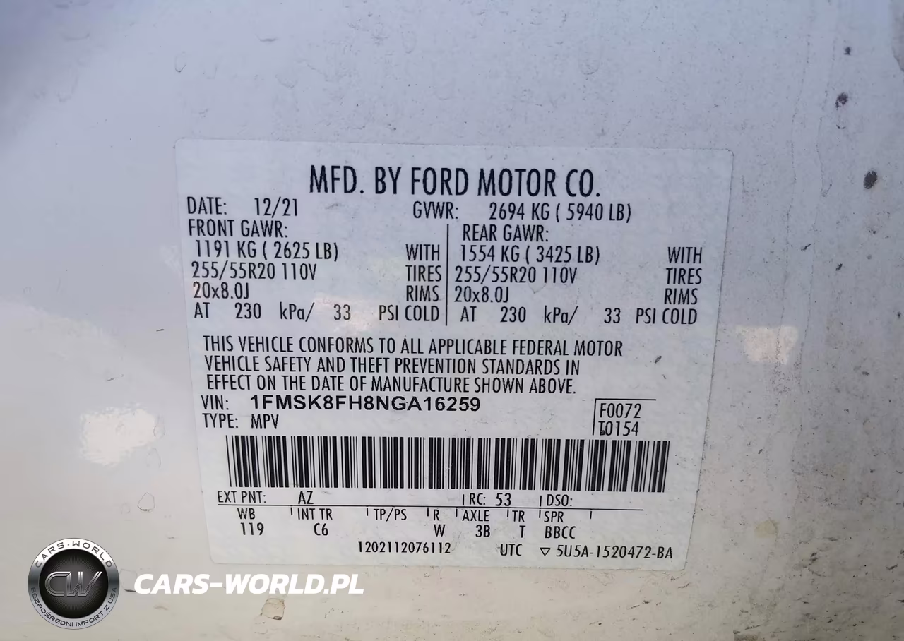 2022 Ford Explorer Limited VIN:1FMSK8FH8NGA16259 - 9