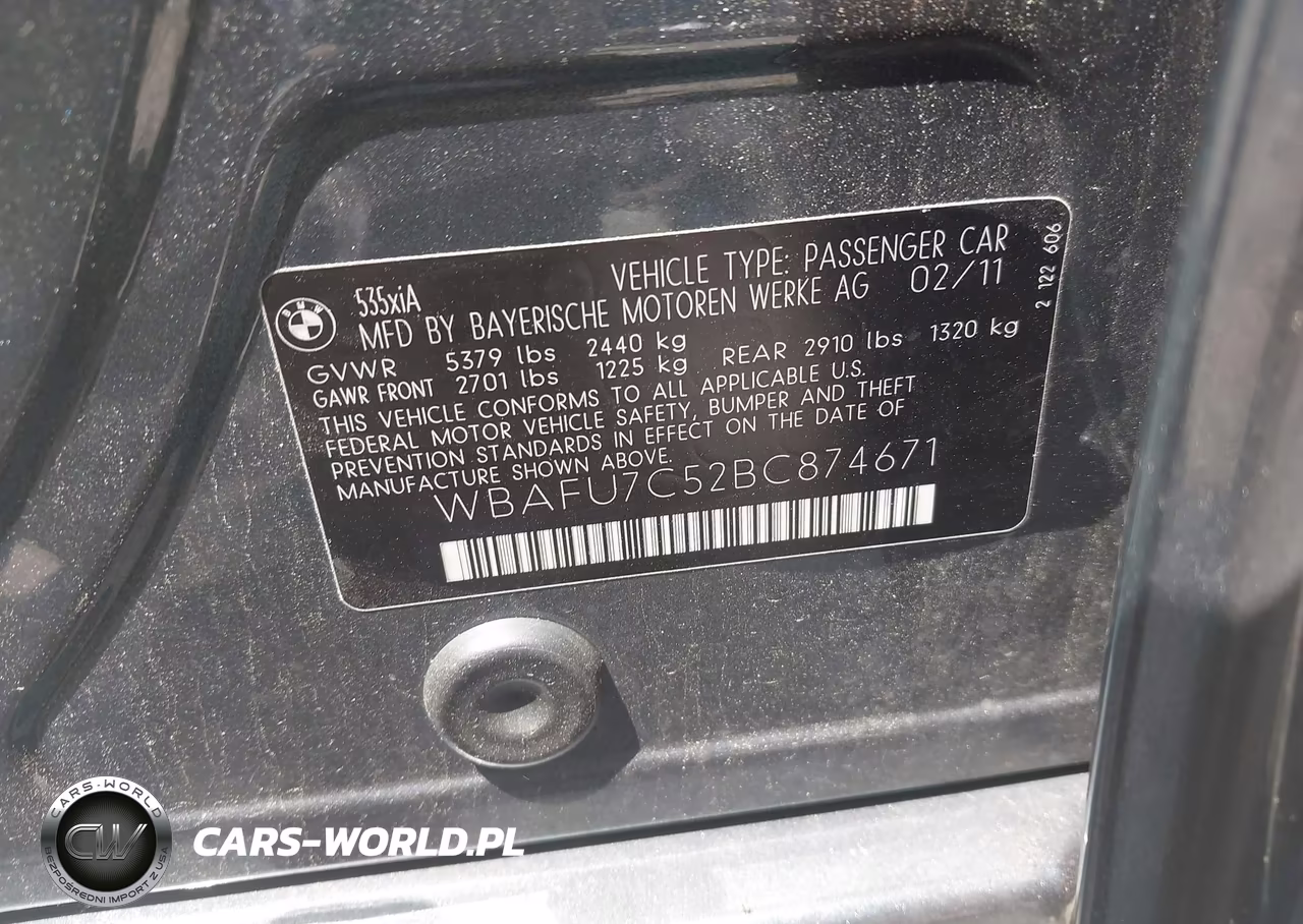 2011 BMW 535I xDrive VIN:WBAFU7C52BC874671 - 9