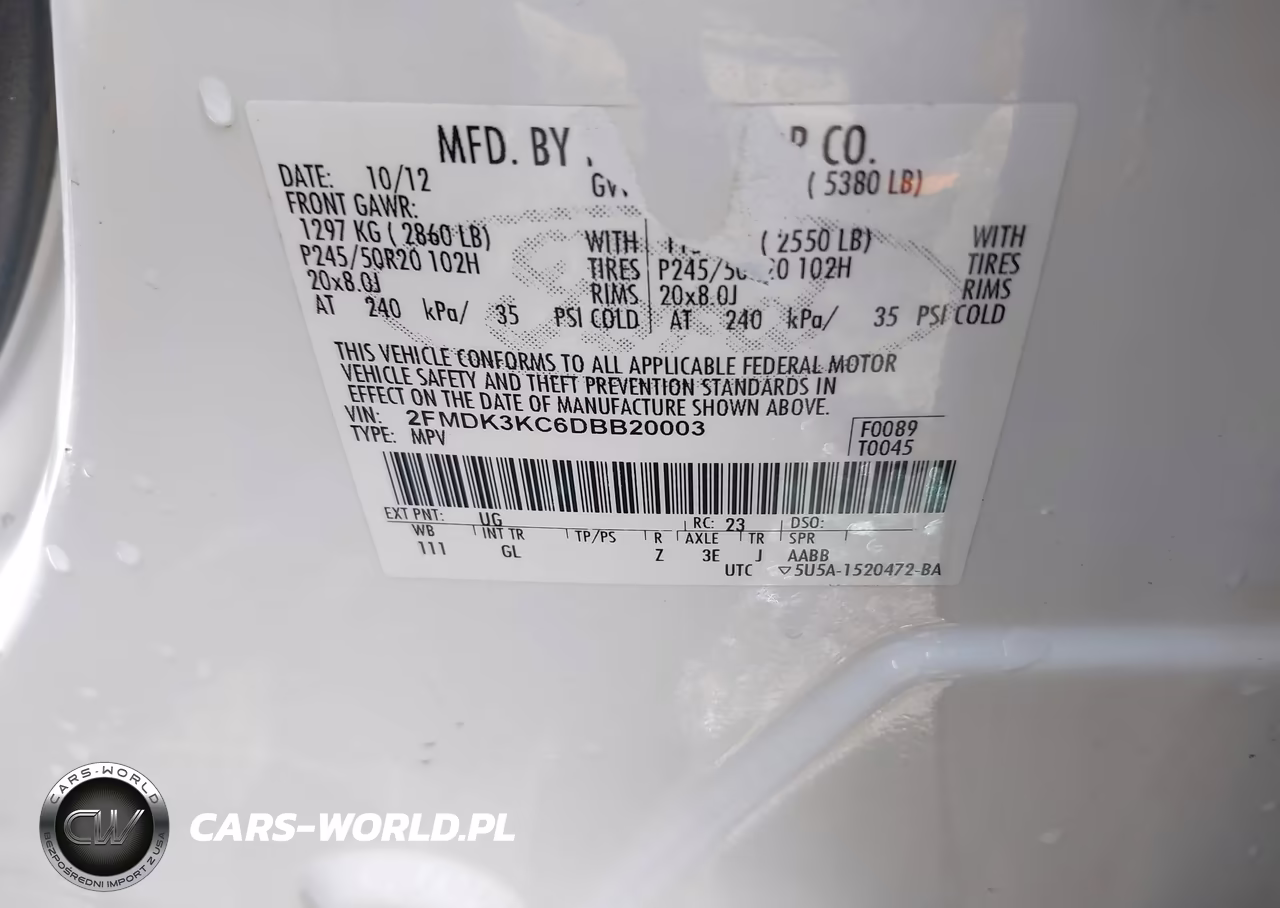 2013 Ford Edge Limited VIN:2FMDK3KC6DBB20003 - 9