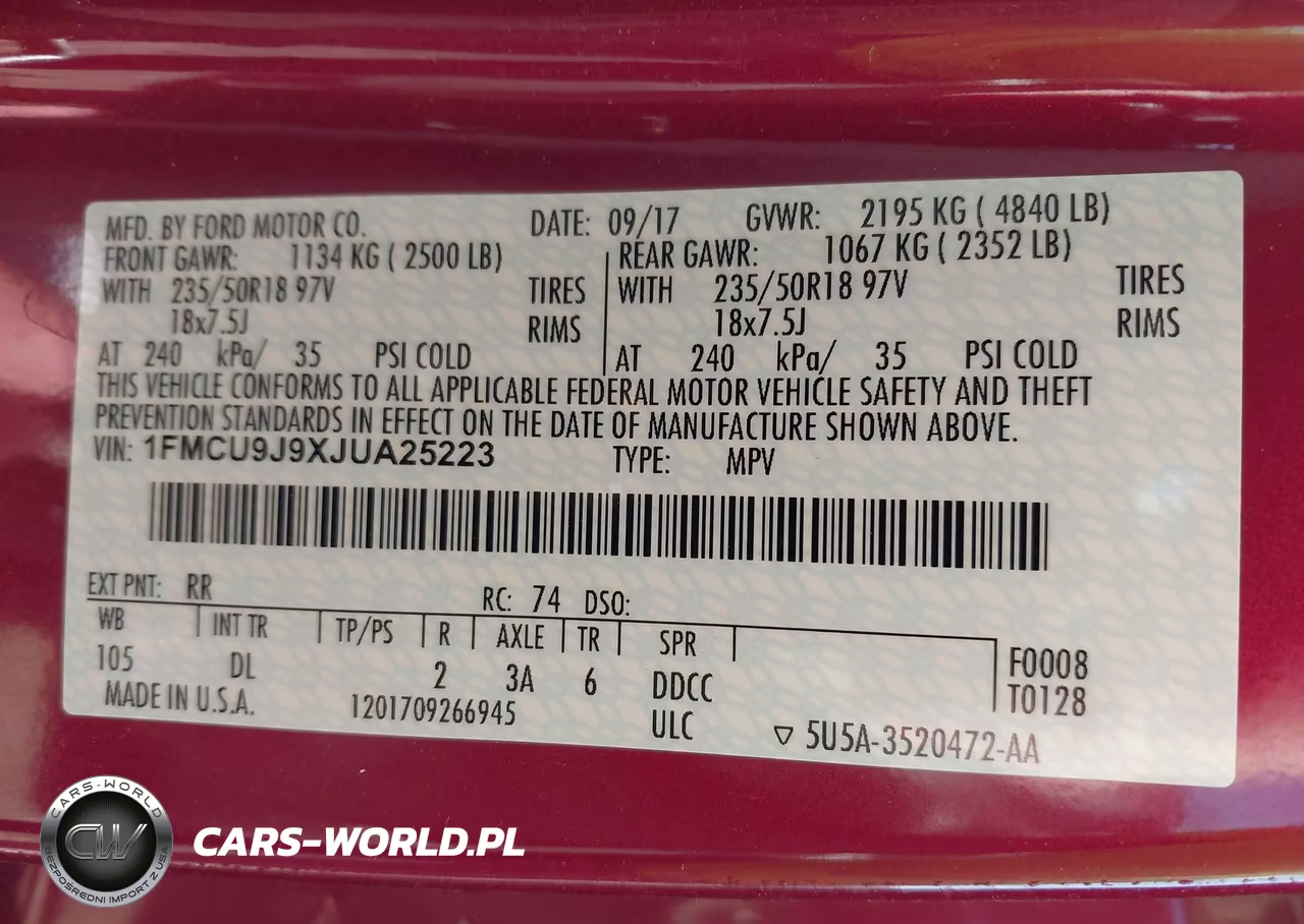2018 Ford Escape Titanium VIN:1FMCU9J9XJUA25223 - 9