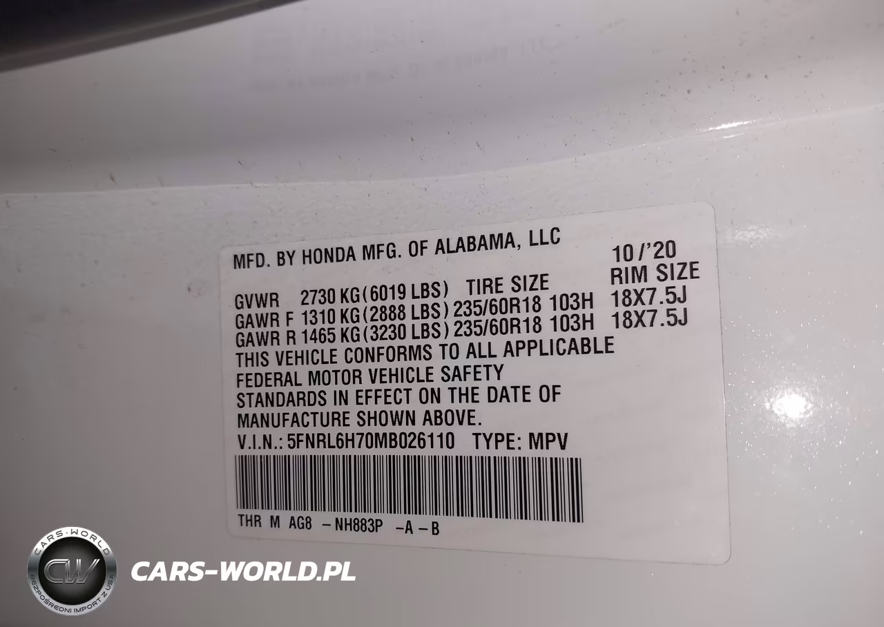 2021 Honda Odyssey Ex-L VIN:5FNRL6H70MB026110 - 9