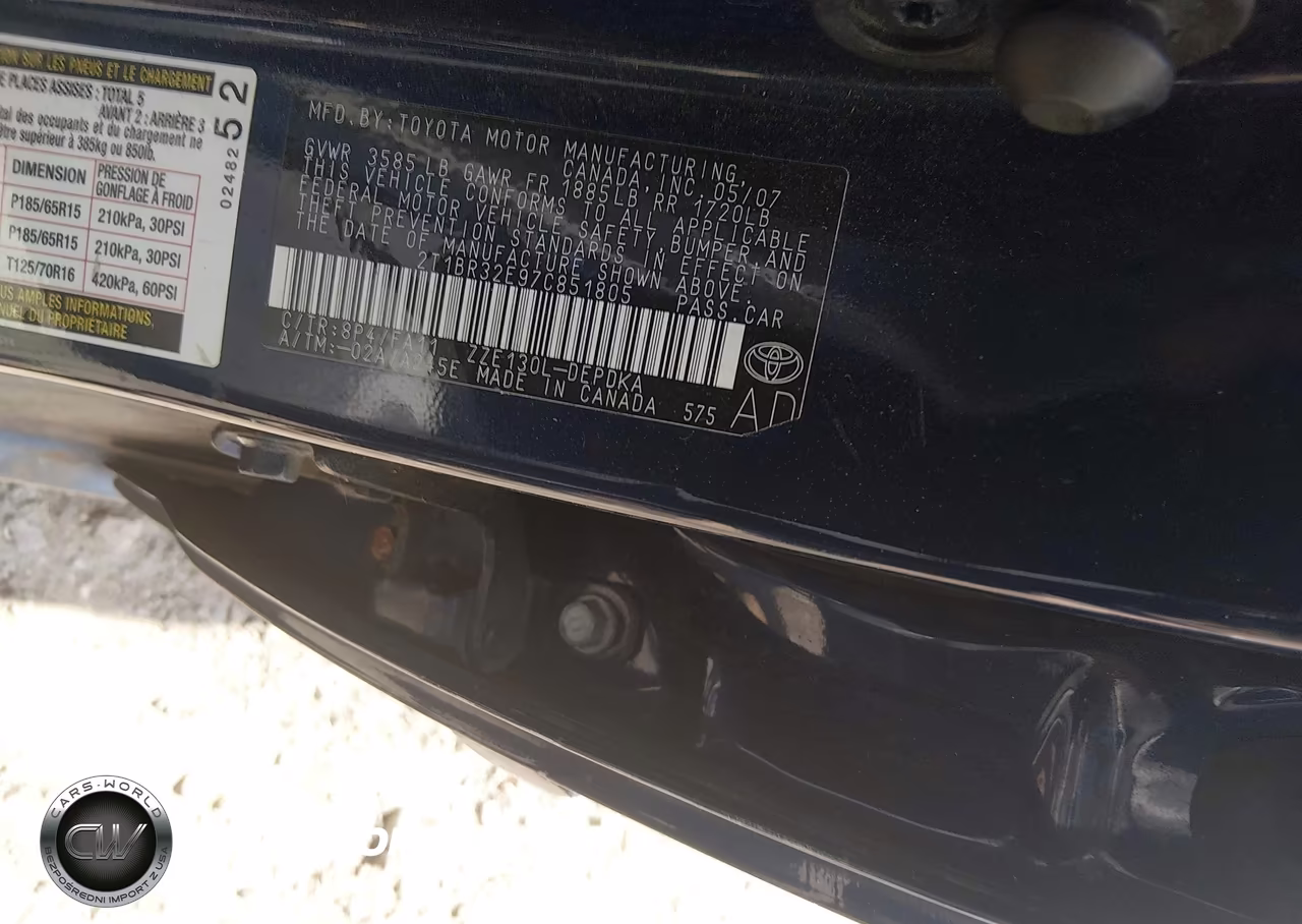 2007 Toyota Corolla Ce VIN:2T1BR32E97C851805 - 9