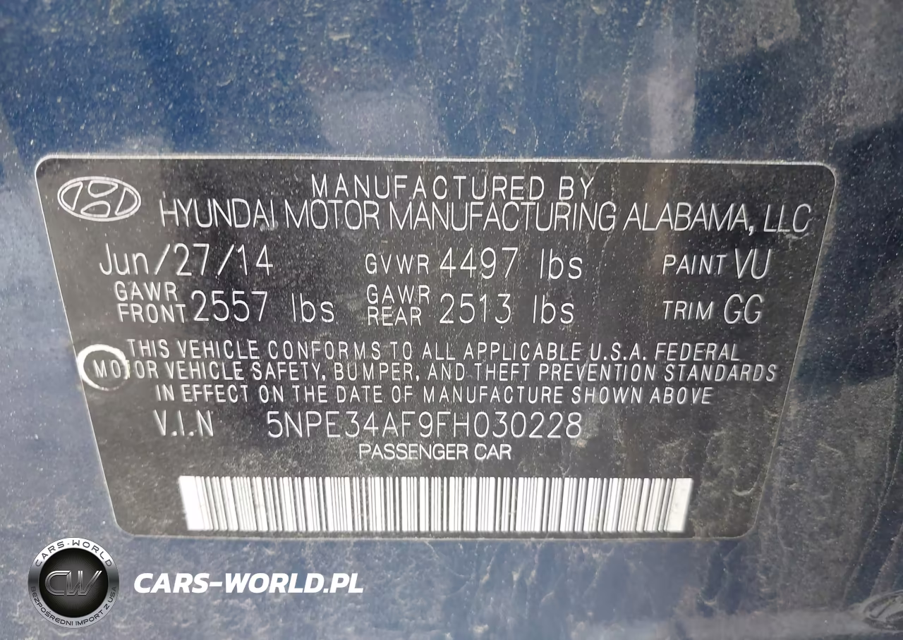 2015 Hyundai Sonata Limited VIN:5NPE34AF9FH030228 - 9