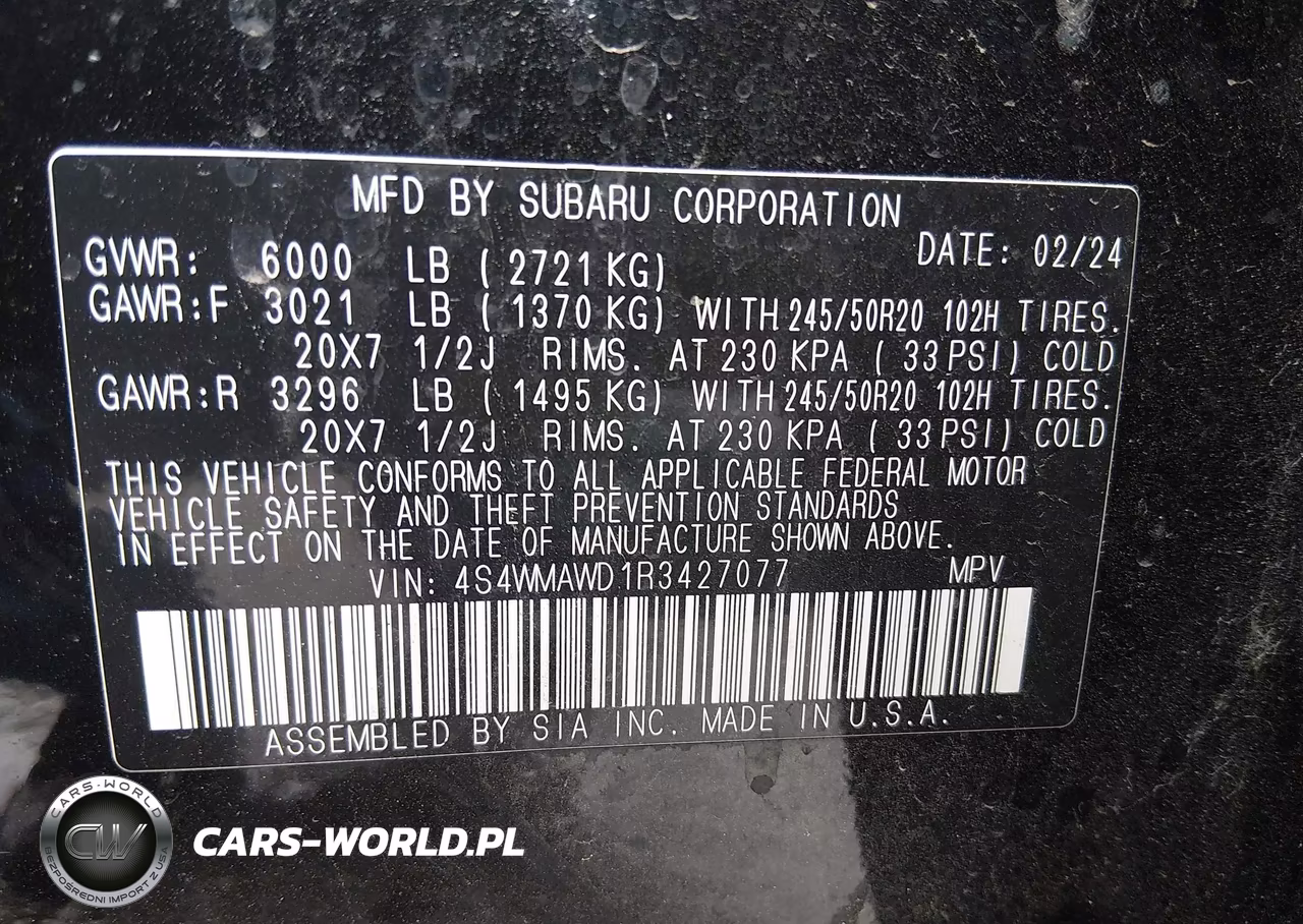 2024 Subaru Ascent Touring 7-Passenger VIN:4S4WMAWD1R3427077 - 9