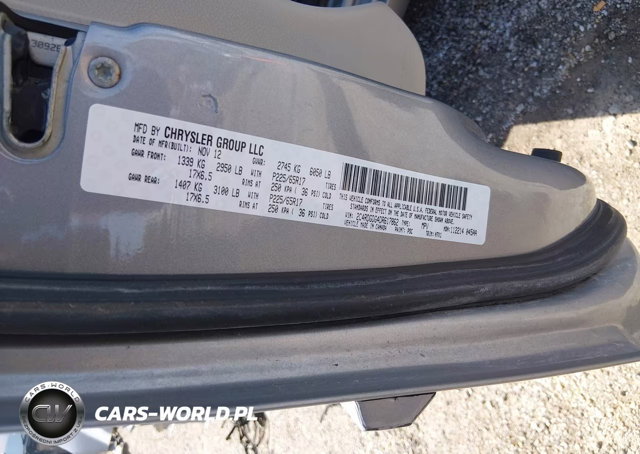 2013 Dodge Grand Caravan Crew VIN:2C4RDGDG4DR617862 - 9