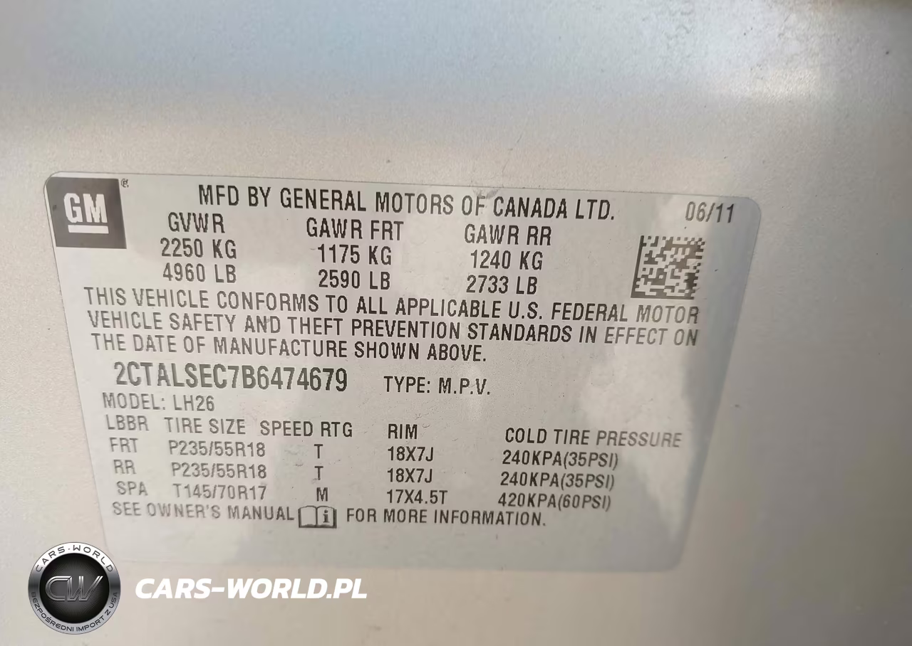 2011 GMC Terrain Sle-2 VIN:2CTALSEC7B6474679 - 9
