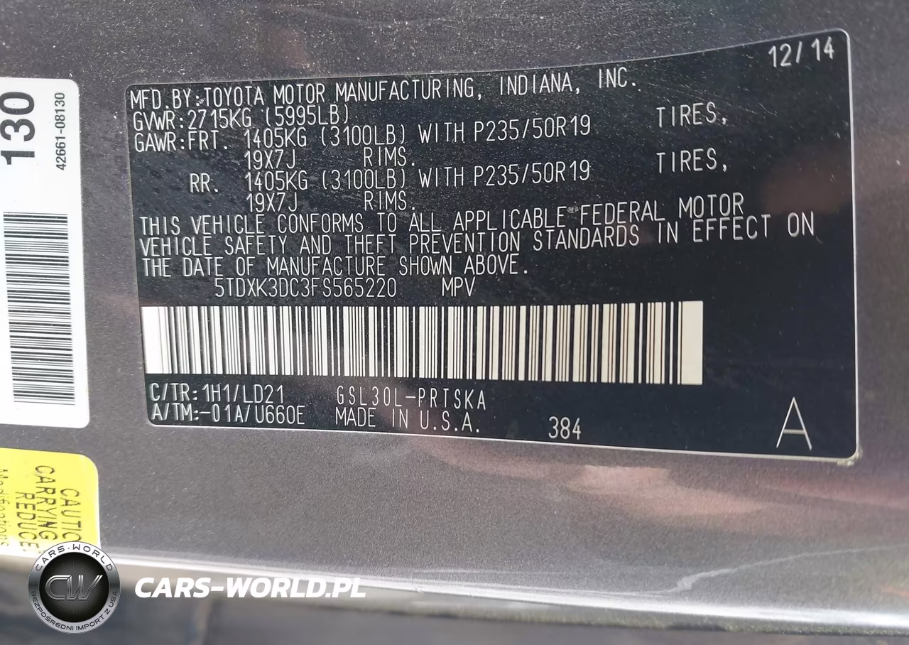 2015 Toyota Sienna Se 8 Passenger VIN:5TDXK3DC3FS565220 - 9