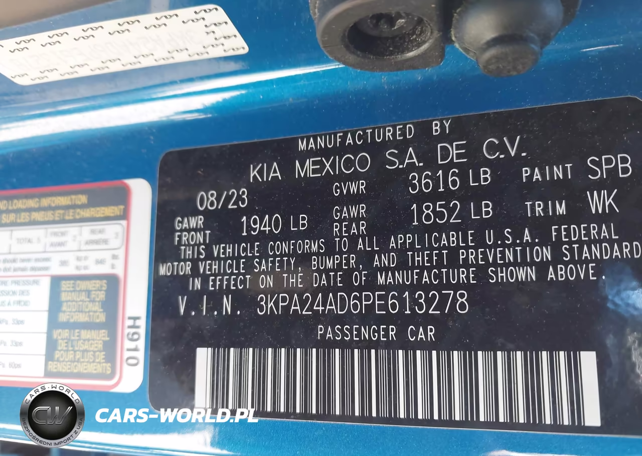 2023 Kia Rio S VIN:3KPA24AD6PE613278 - 9