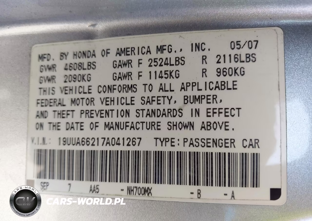 2007 Acura Tl 3.2 VIN:19UUA66217A041267 - 9