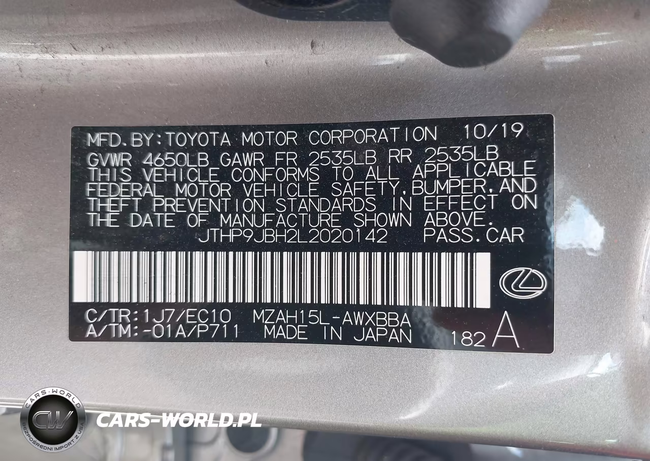 2020 Lexus Ux 250H VIN:JTHP9JBH2L2020142 - 9