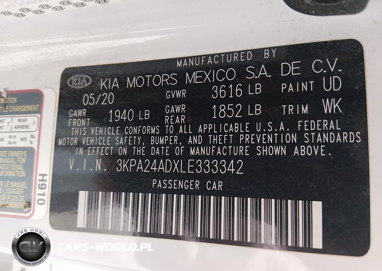 2020 Kia Rio S VIN:3KPA24ADXLE333342 - 9