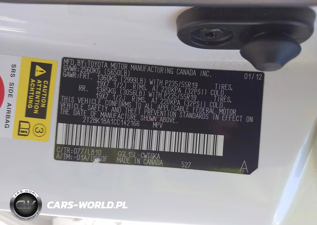 2012 Lexus Rx 350 VIN:2T2BK1BA1CC142166 - 9