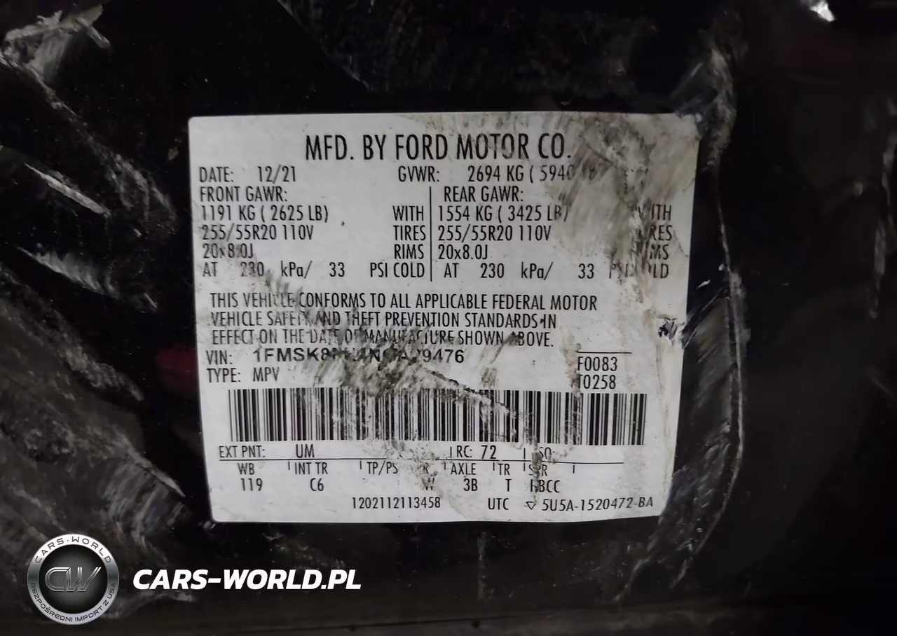 2022 Ford Explorer Limited VIN:1FMSK8FH4NGA29476 - 9