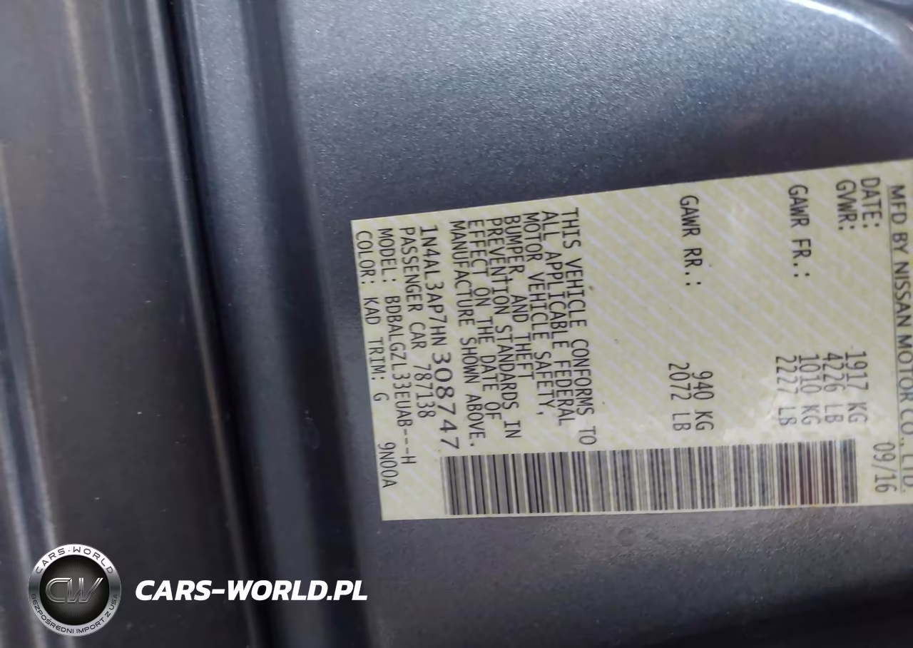 2017 Nissan Altima 2.5 S VIN:1N4AL3AP7HN308747 - 9