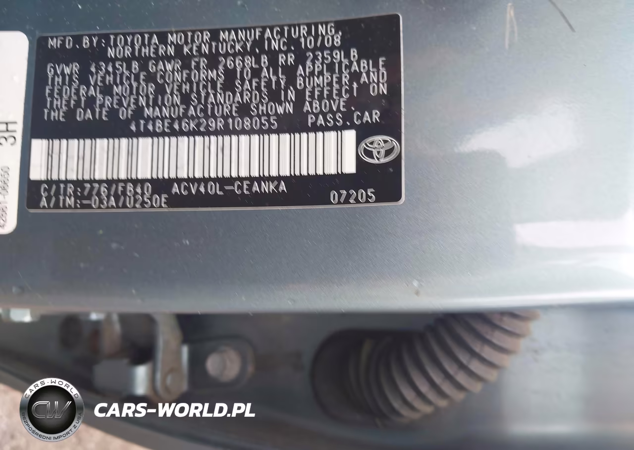 2009 Toyota Camry Le VIN:4T4BE46K29R108055 - 9