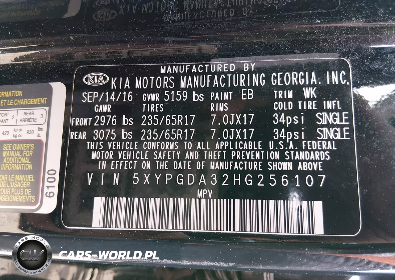 2017 Kia Sorento 2.4L Lx VIN:5XYPGDA32HG256107 - 9