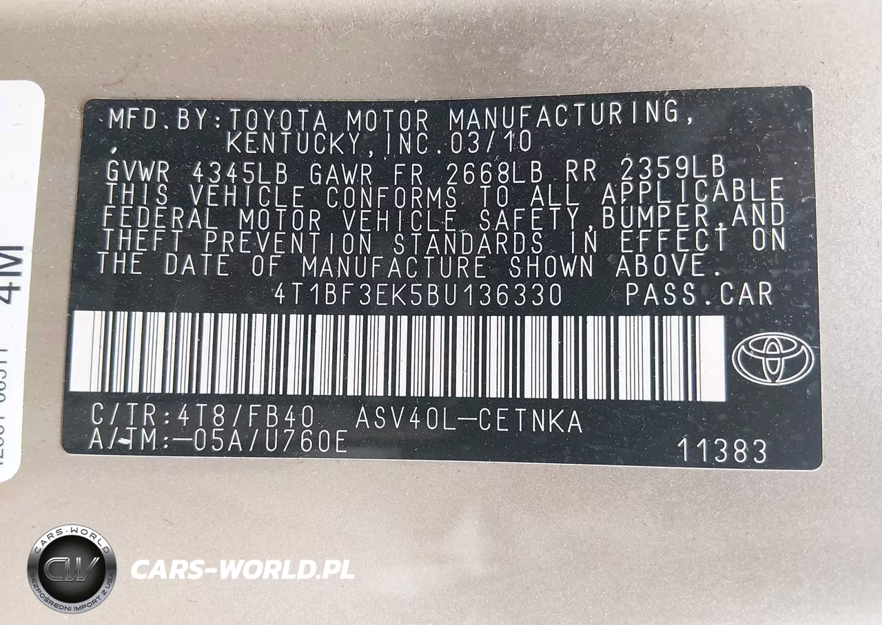 2011 Toyota Camry Le VIN:4T1BF3EK5BU136330 - 9