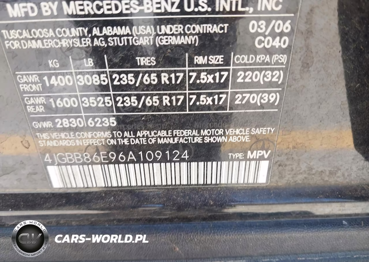 2006 Mercedes-Benz Ml 350 4Matic VIN:4JGBB86E96A109124 - 9