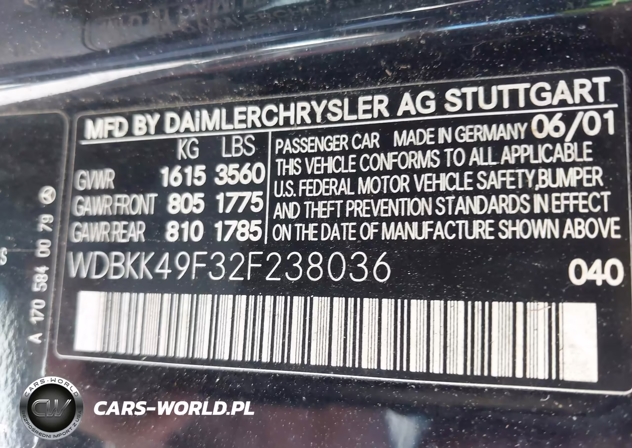 2002 Mercedes-Benz Slk 230 Kompressor VIN:WDBKK49F32F238036 - 9