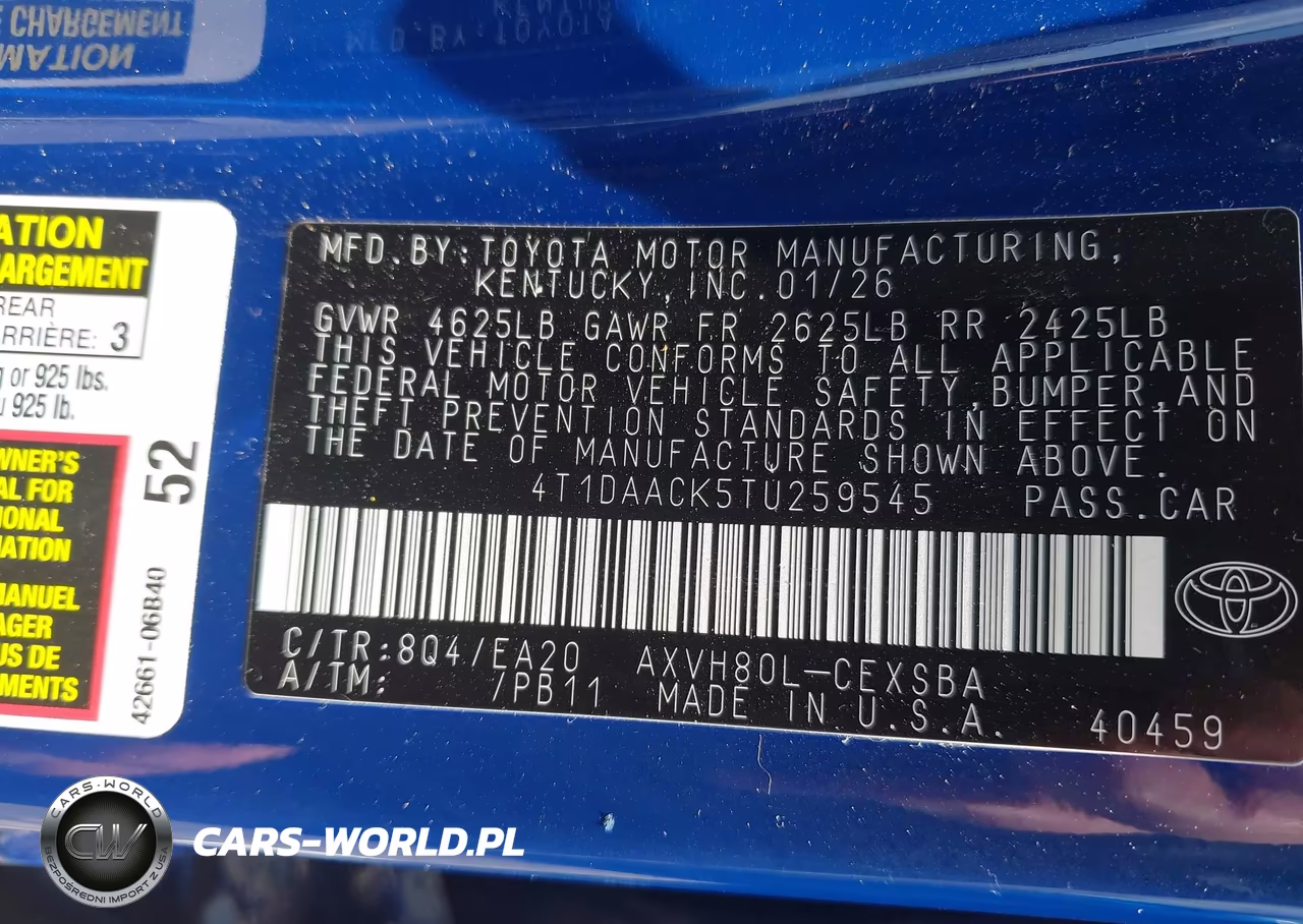 2026 Toyota Camry Se VIN:4T1DAACK5TU259545 - 9