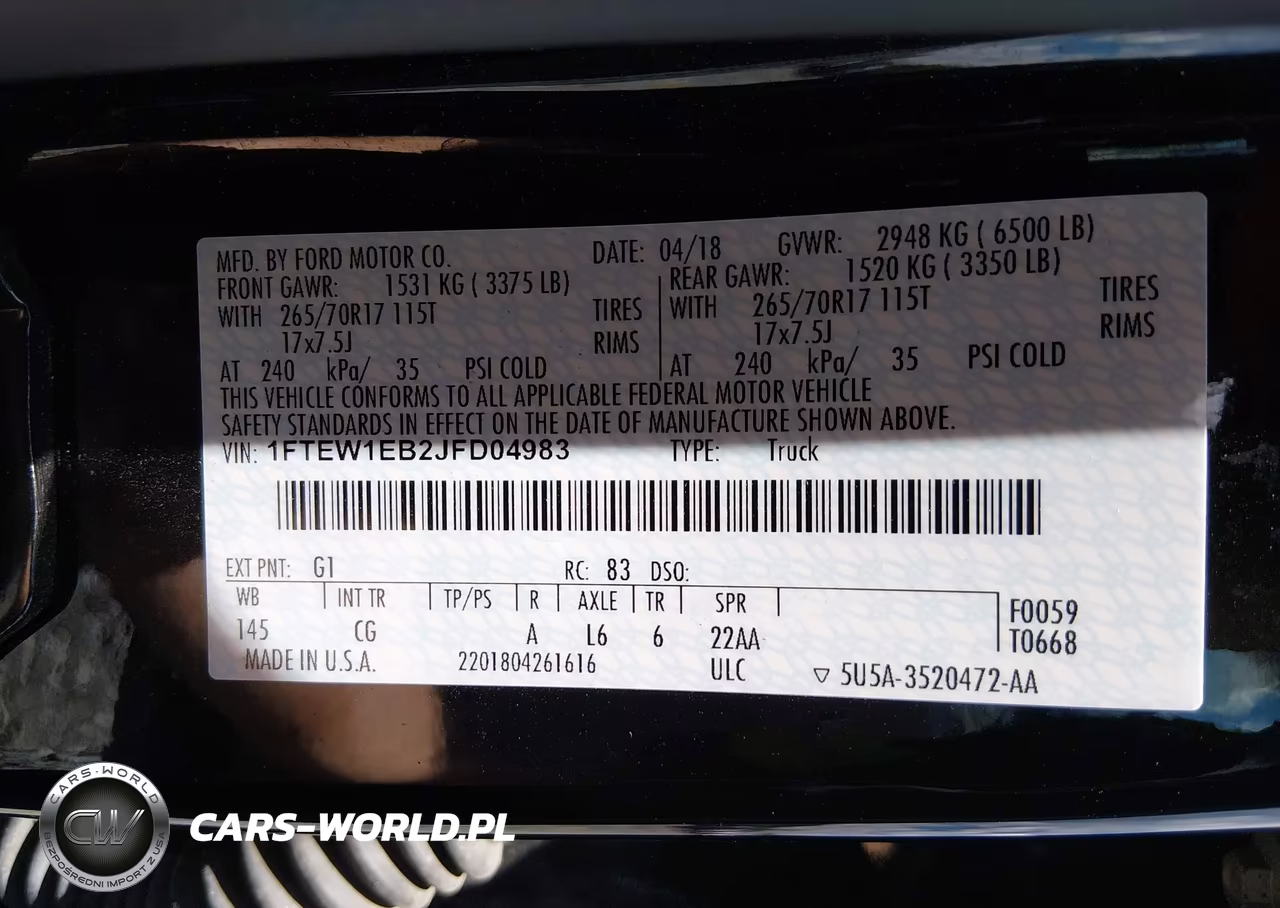 2018 Ford F-150 Xl-Xlt VIN:1FTEW1EB2JFD04983 - 9