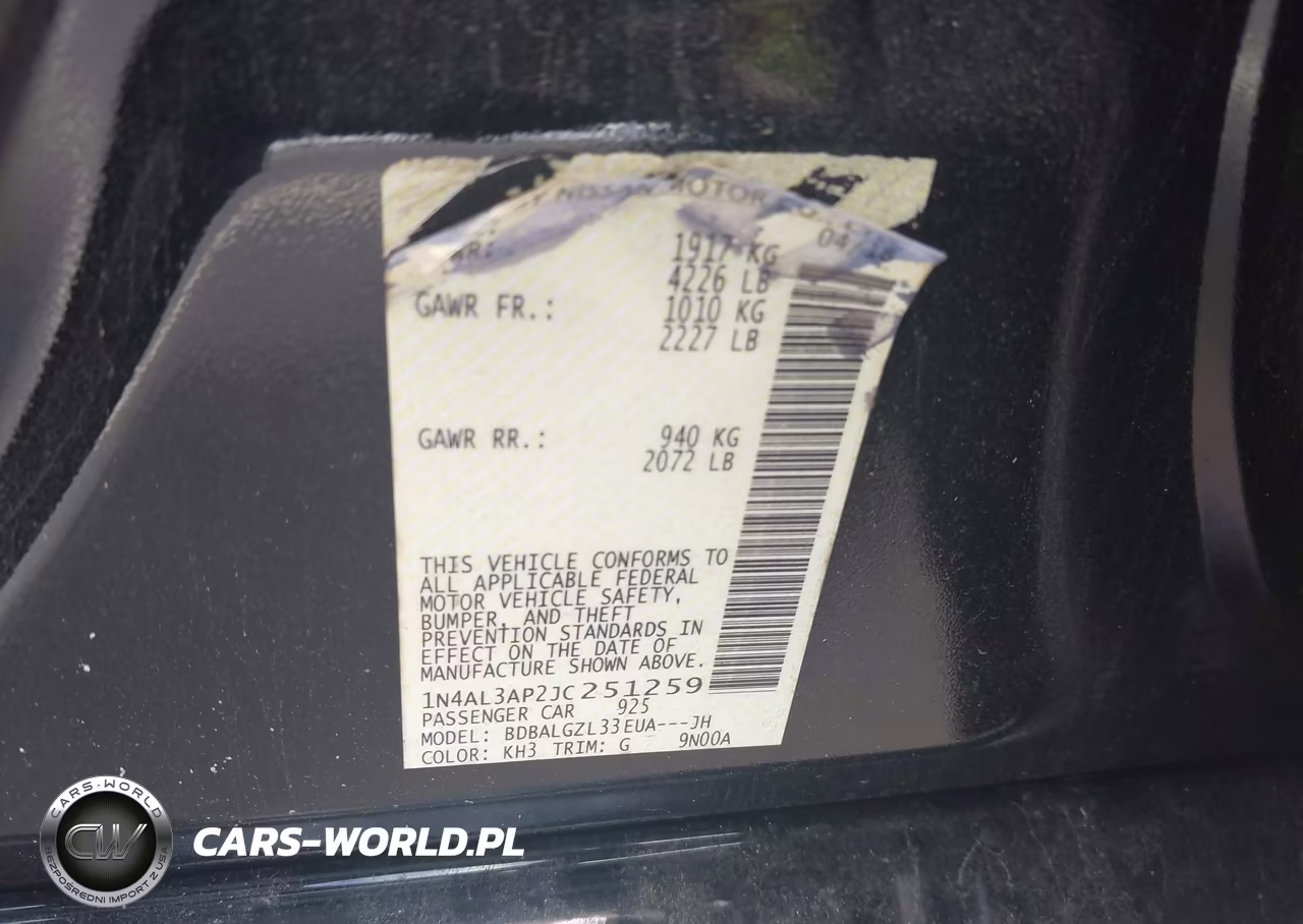 2018 Nissan Altima 2.5 S VIN:1N4AL3AP2JC251259 - 9