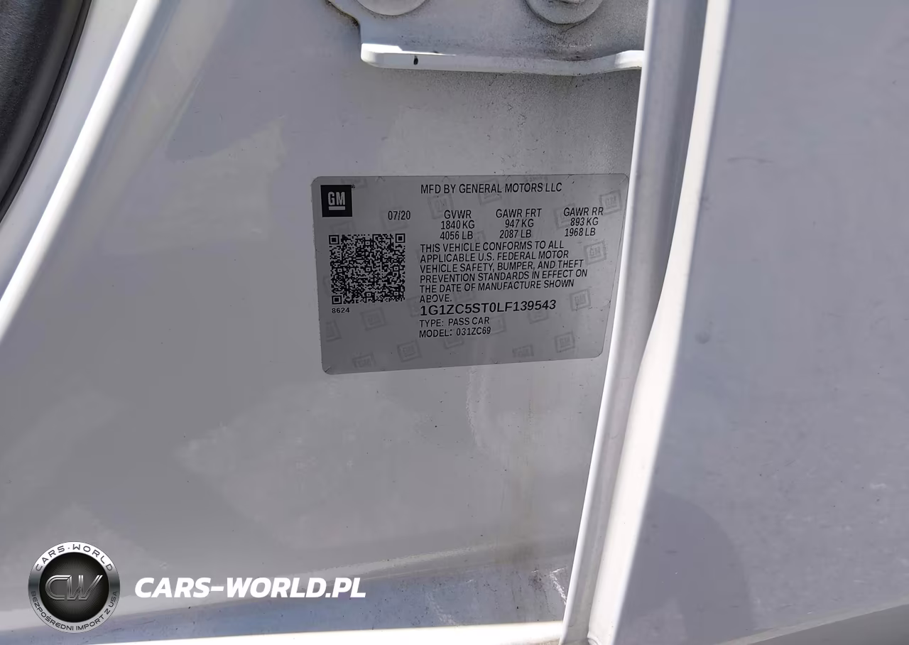 2020 Chevrolet Malibu Fwd 1Fl VIN:1G1ZC5ST0LF139543 - 9
