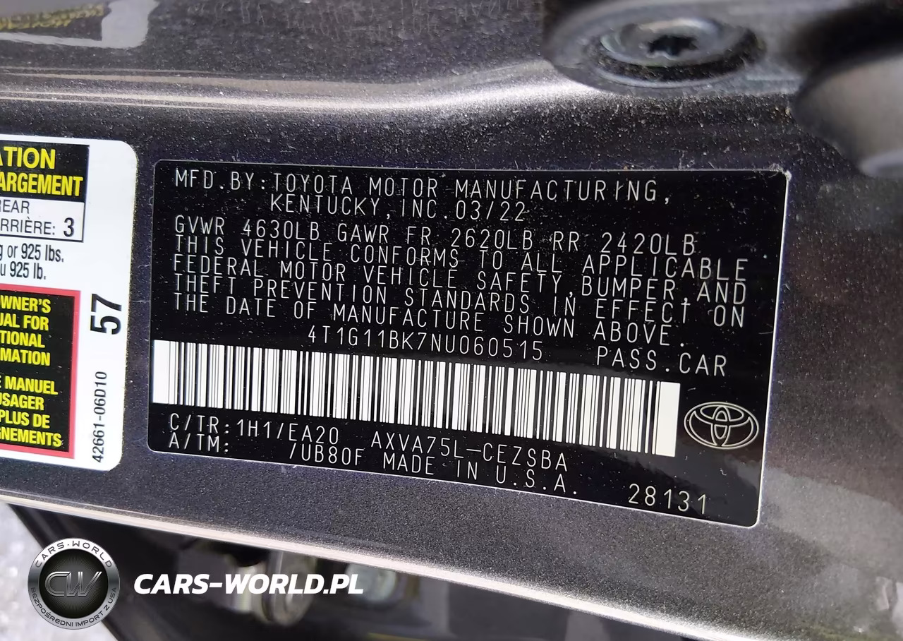 2022 Toyota Camry Se Awd VIN:4T1G11BK7NU060515 - 9