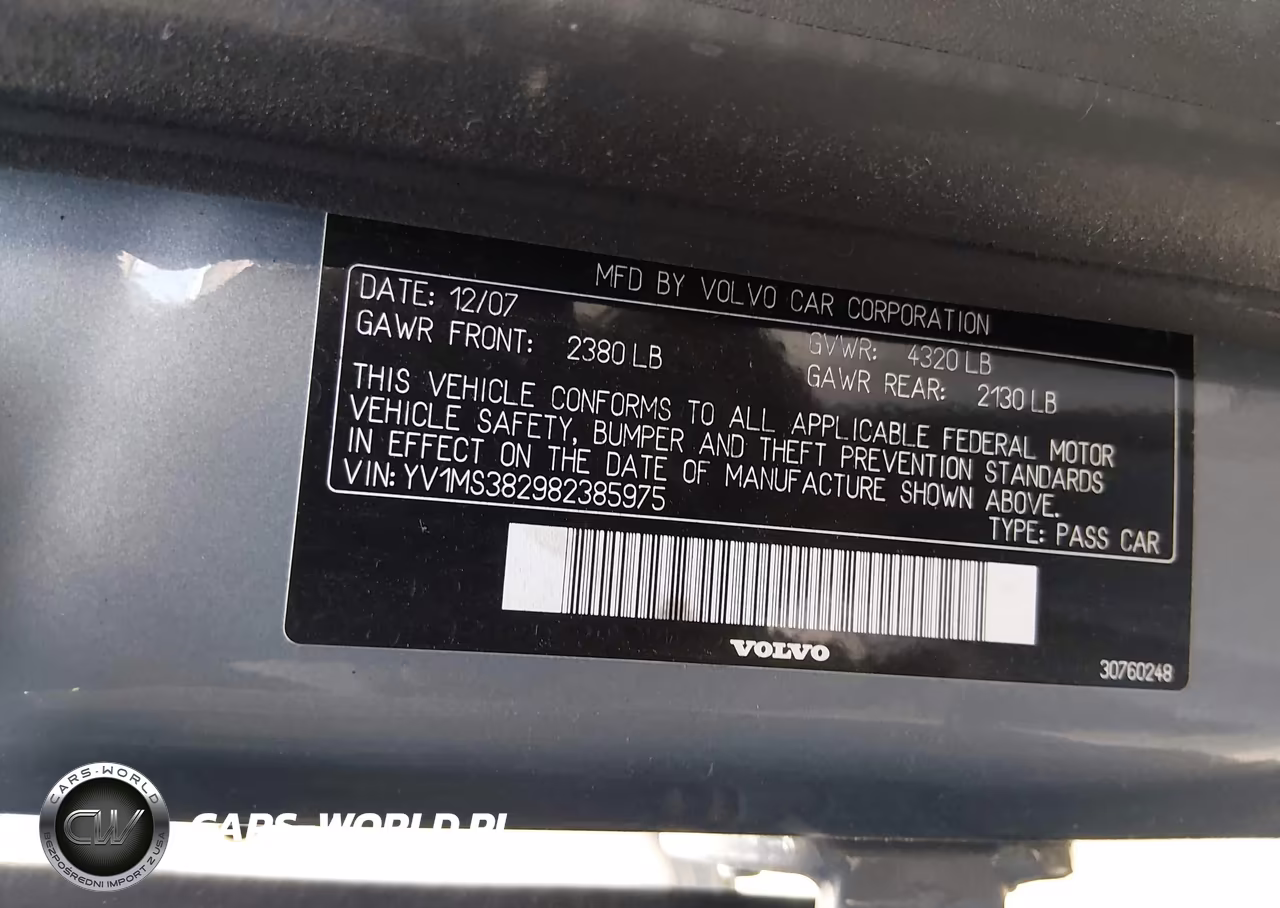 2008 Volvo S40 2.4L-2.4L W-Snrf VIN:YV1MS382982385975 - 9