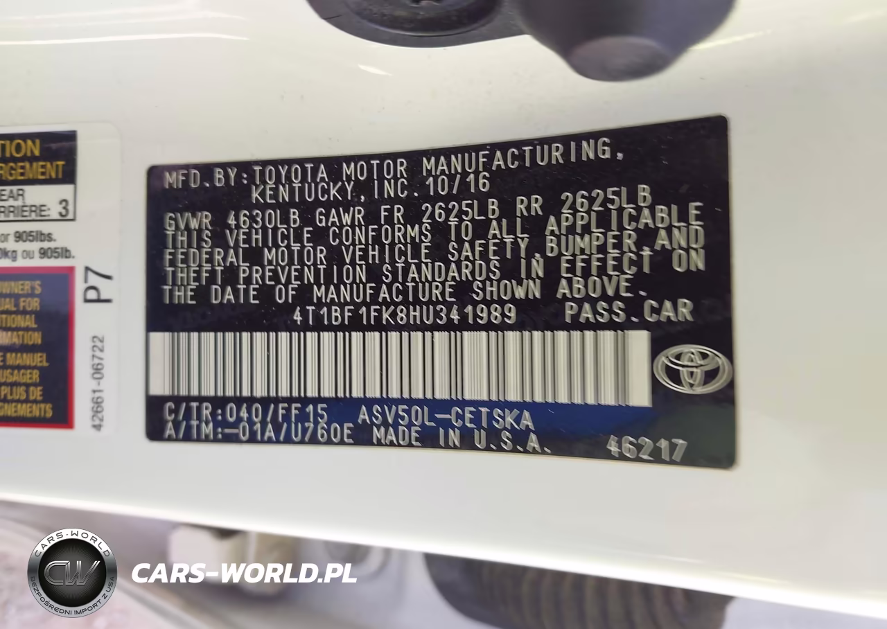 2017 Toyota Camry Se VIN:4T1BF1FK8HU341989 - 9