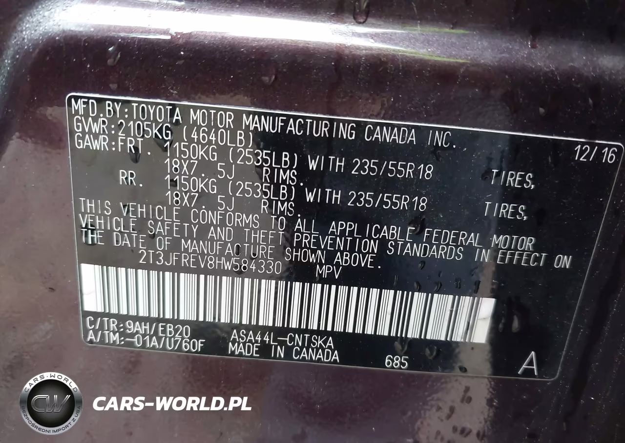 2017 Toyota Rav4 Se VIN:2T3JFREV8HW584330 - 9
