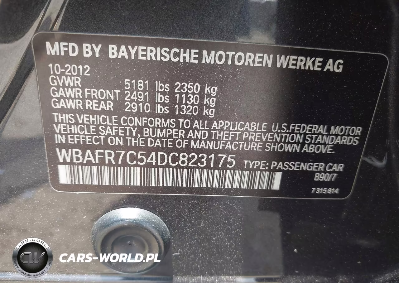 2013 BMW 535I VIN:WBAFR7C54DC823175 - 9