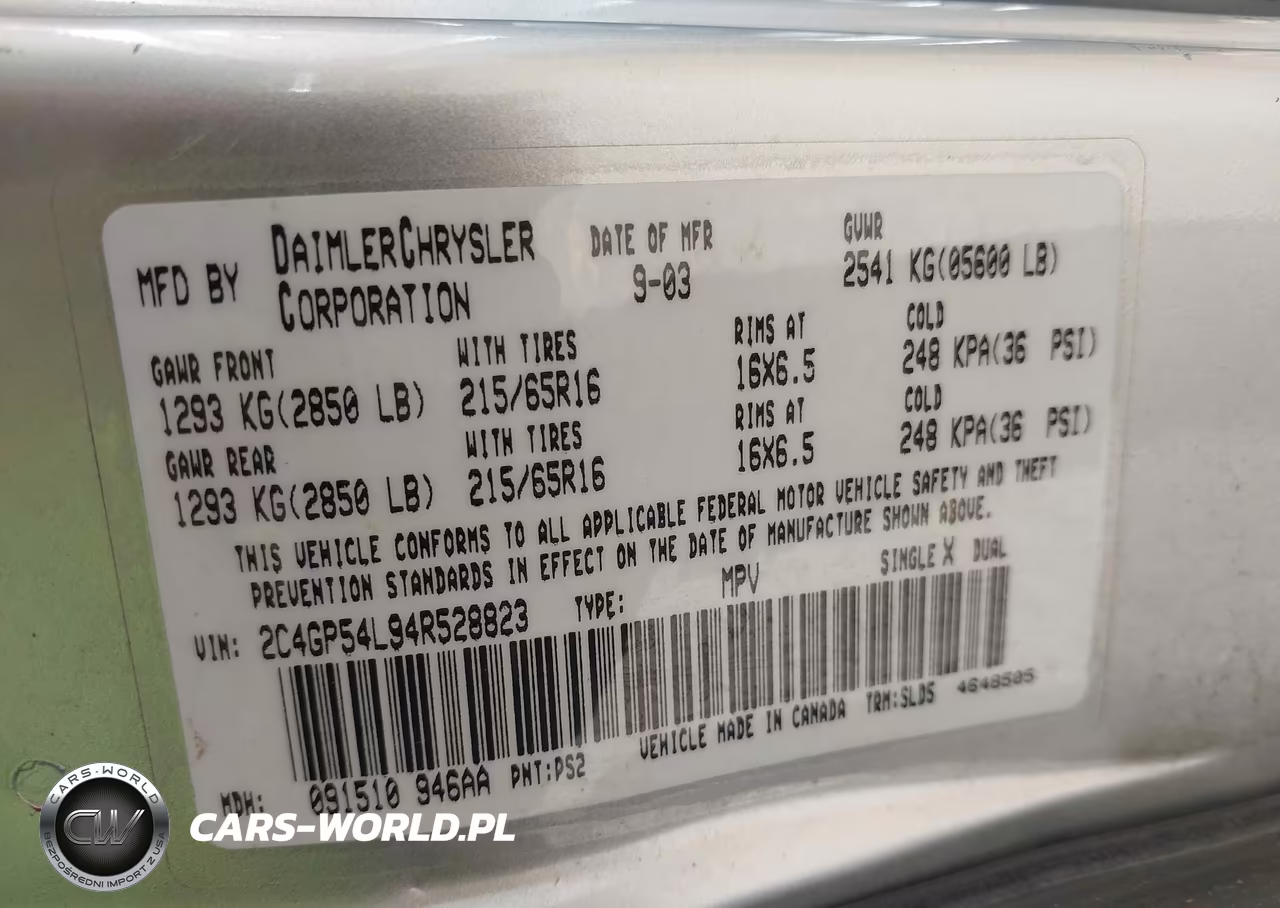 2004 Chrysler Town & Country Touring VIN:2C4GP54L94R528823 - 9