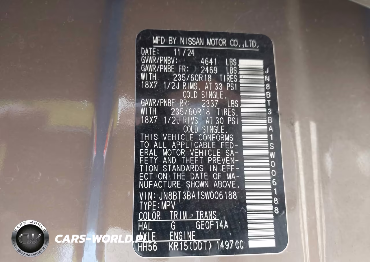 2025 Nissan Rogue Sv Fwd VIN:JN8BT3BA1SW006188 - 9