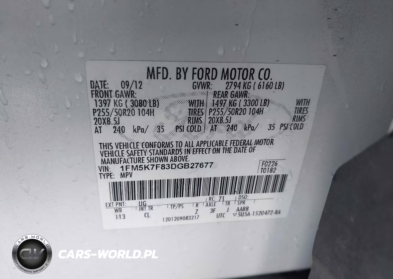 2013 Ford Explorer Limited VIN:1FM5K7F83DGB27677 - 9