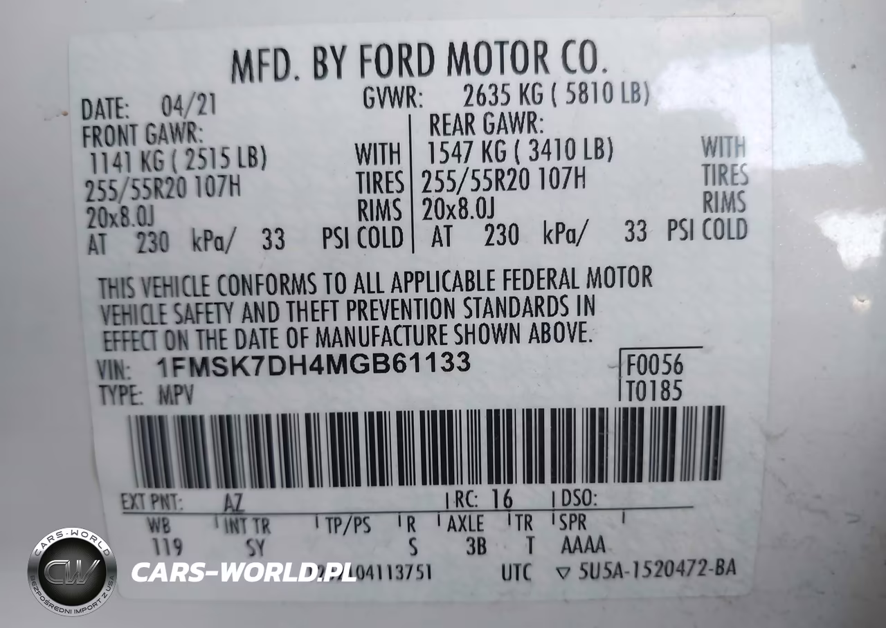 2021 Ford Explorer Xlt VIN:1FMSK7DH4MGB61133 - 9