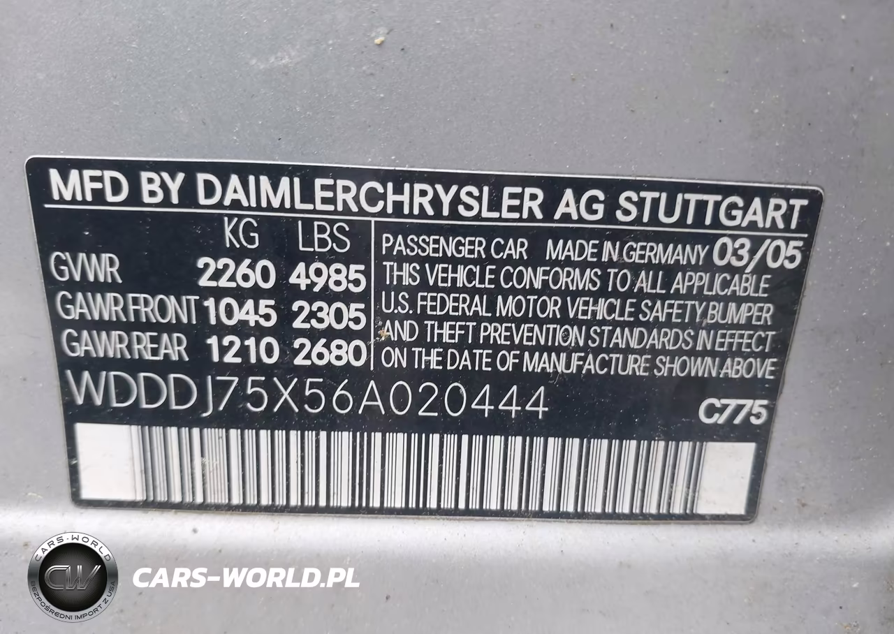 2006 Mercedes-Benz Cls 500 VIN:WDDDJ75X56A020444 - 9