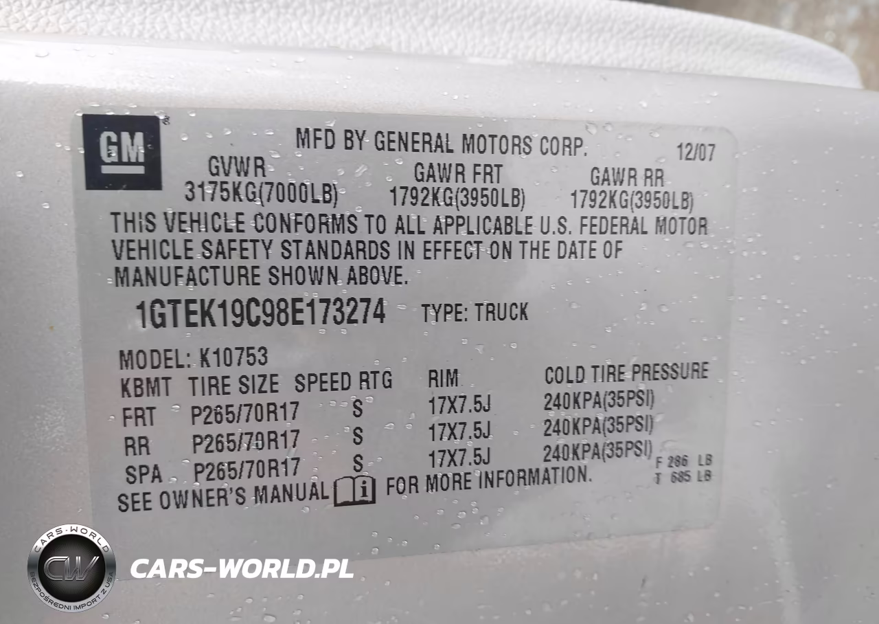 2008 GMC Sierra 1500 Work Truck VIN:1GTEK19C98E173274 - 9